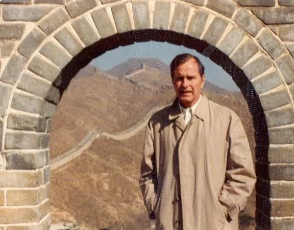 George Bush Visits the Great Wall