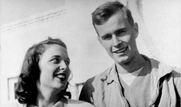 Barbara and George Bush on their honeymoon at The Cloister on Sea Island, GA