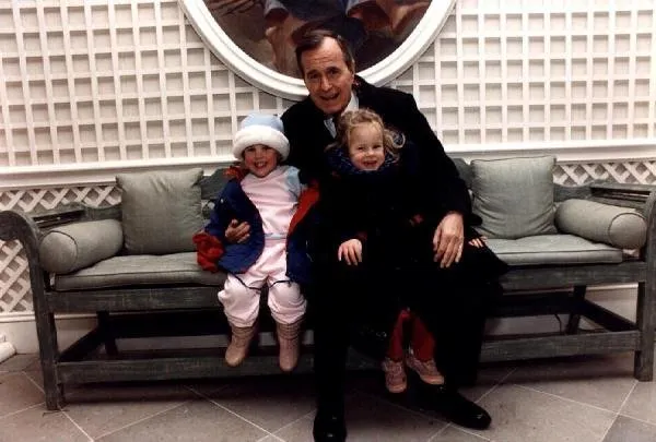 President Bush with grandchildren