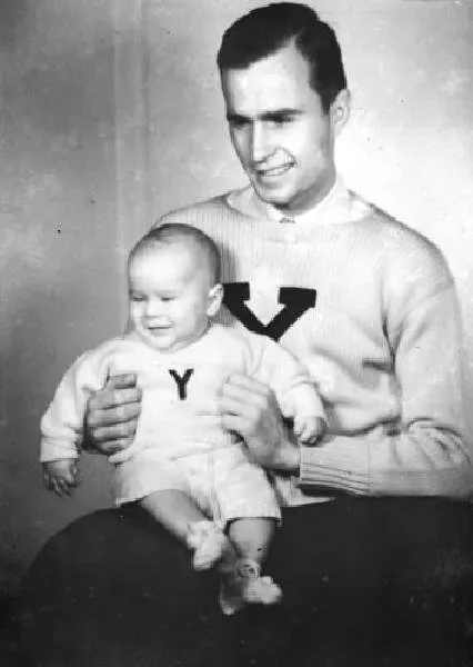 George and George W in Matching Yale Jerseys