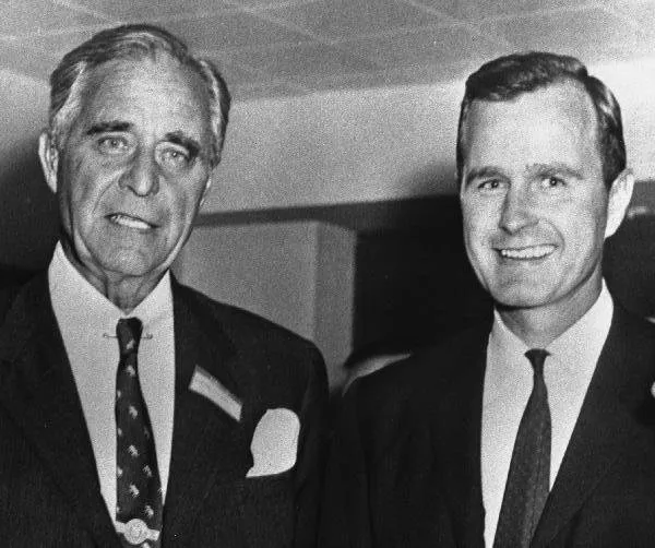 Prescott Bush with his son, George Bush