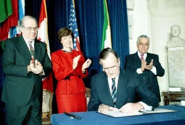 President Bush signs NAFTA