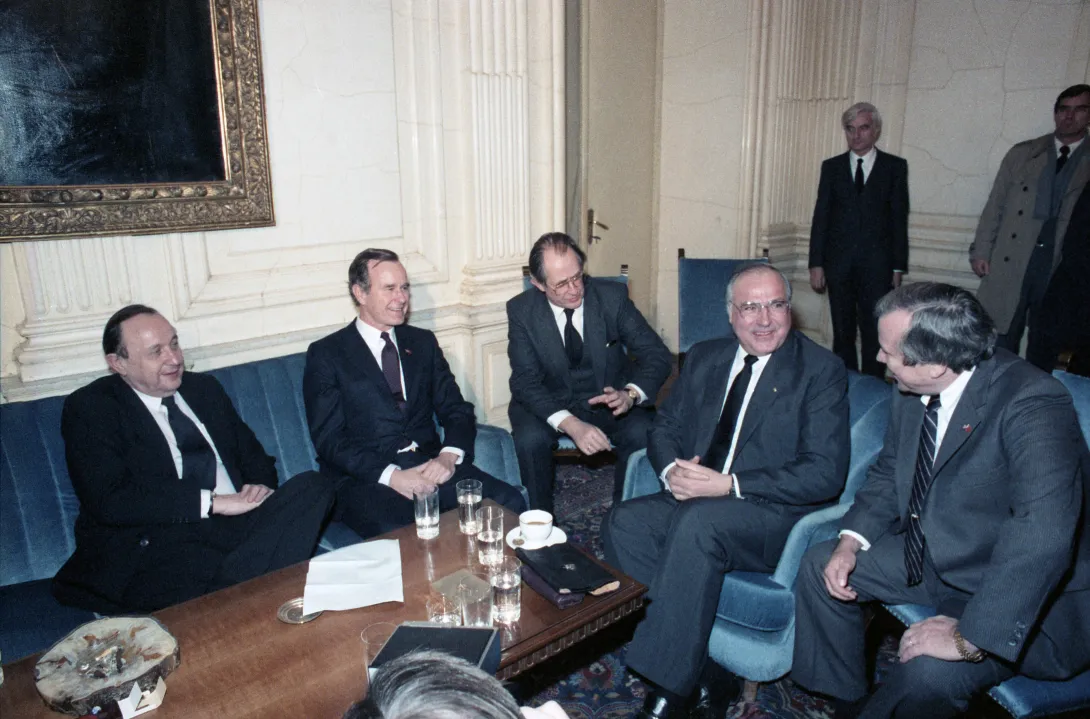 While in Moscow for the funeral of General Secretary of the Central Committee of the Communist Party of the Soviet Union, Yuri Andropov, Vice President Bush and Senator Howard Baker meet with Chancellor of the Federal Republic of Germany, Helmut Kohl a...