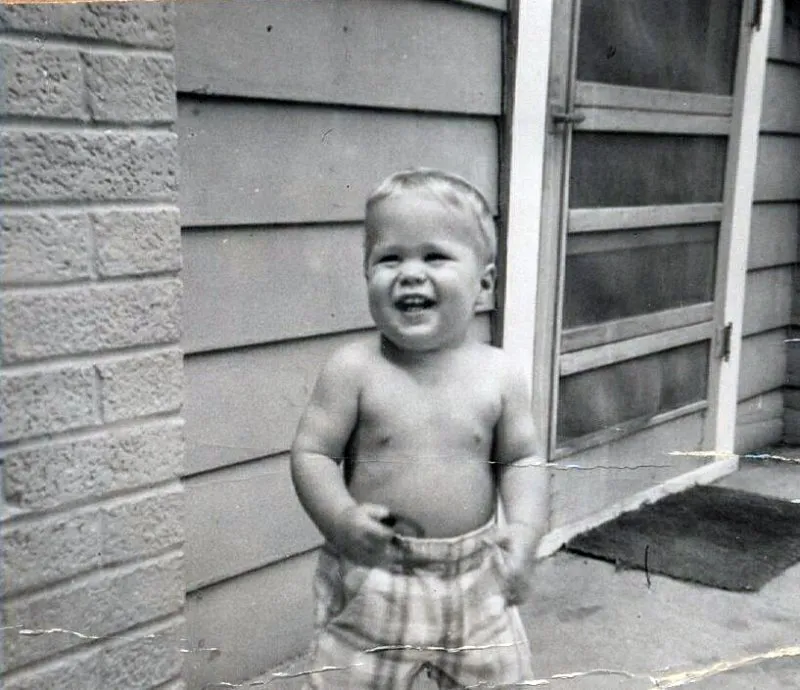Jeb Bush home from church and ready for a swim, Easter 1954