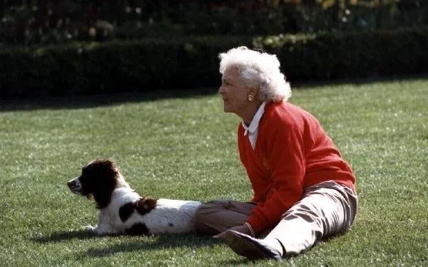 Mrs. Bush with Millie
