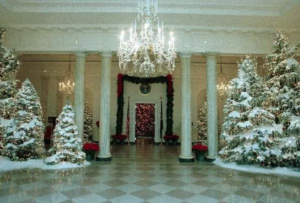 Grand Foyer decorated for Christmas