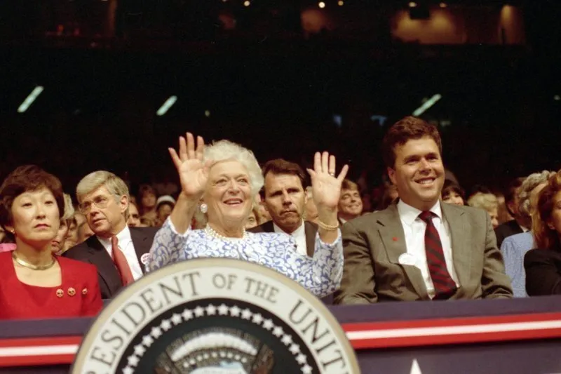 Barbara Bush,  Mrs. Phil Gramm, Secretary Jack Kemp, and Jeb