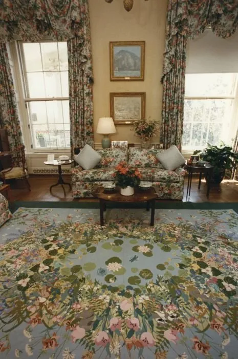 Needlepoint rug made by Mrs Bush
