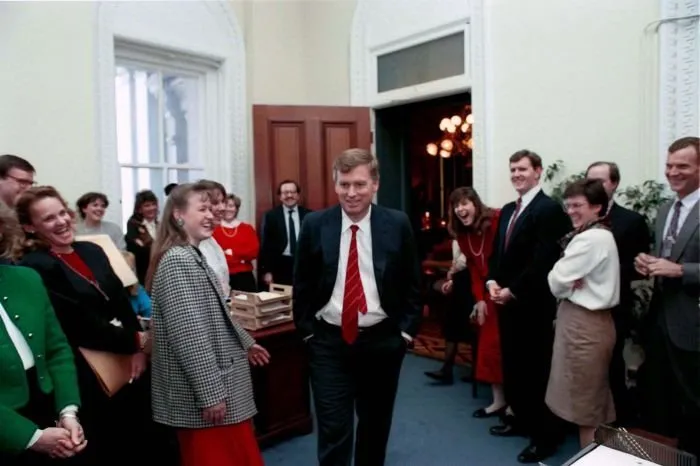 Vice President Quayle at his surprise birthday party