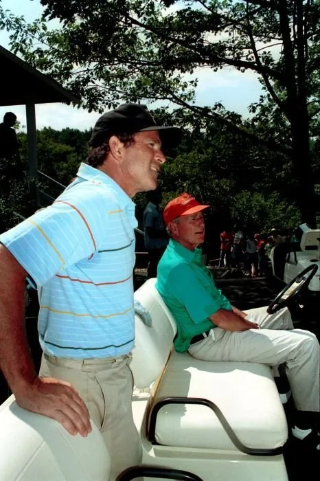 George and George W. golfing in Kennebunkport