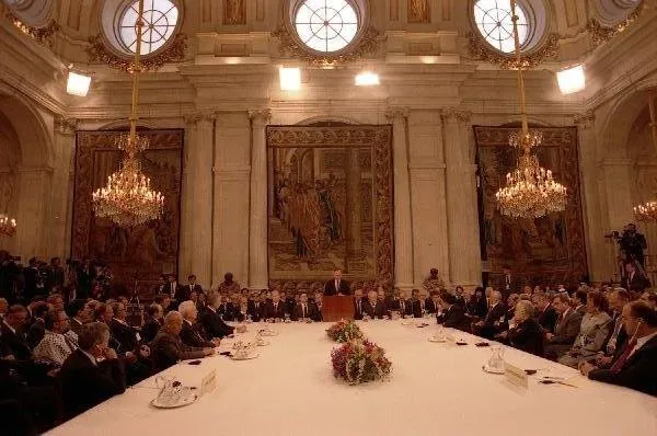 President Bush addresses the Middle East Peace Conference