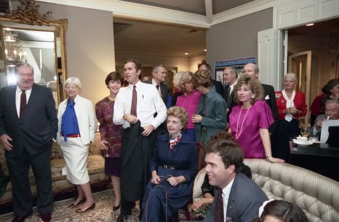 Vice President Bush and Friends watch the election results