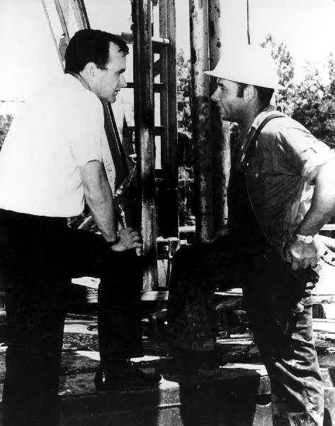 George Bush in the oil fields of Midland, TX