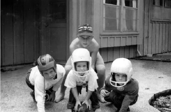 George W., Jeb, and Neil Playing Football with a Friend