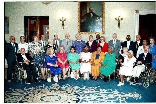 Mrs. Bush addresses Foster Grandparents Reception