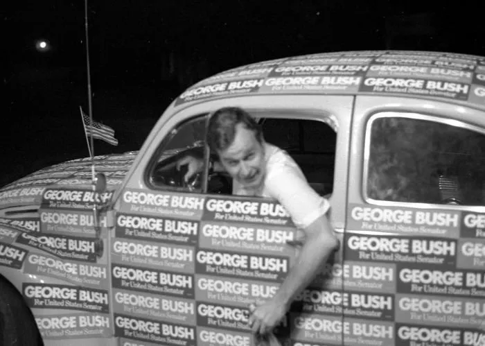 George Bush in VW at Hamburger Fry in Marshall, Texas During 1970 Senate Race