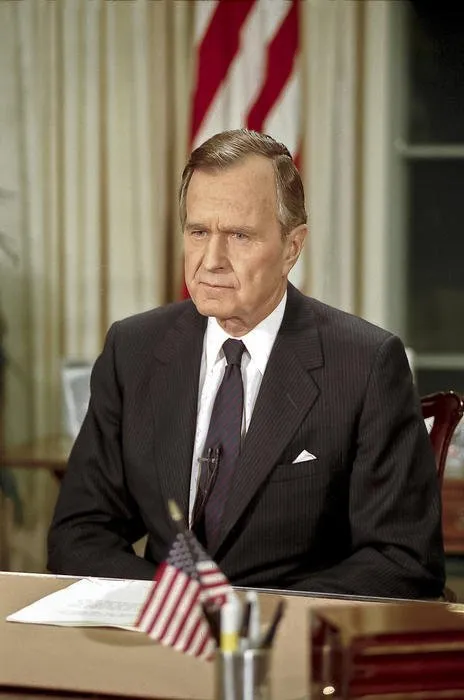 President Bush prepares to address the Nation regarding Desert Storm