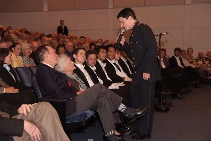 Singing Cadet Sings to George and Barbara Bush
