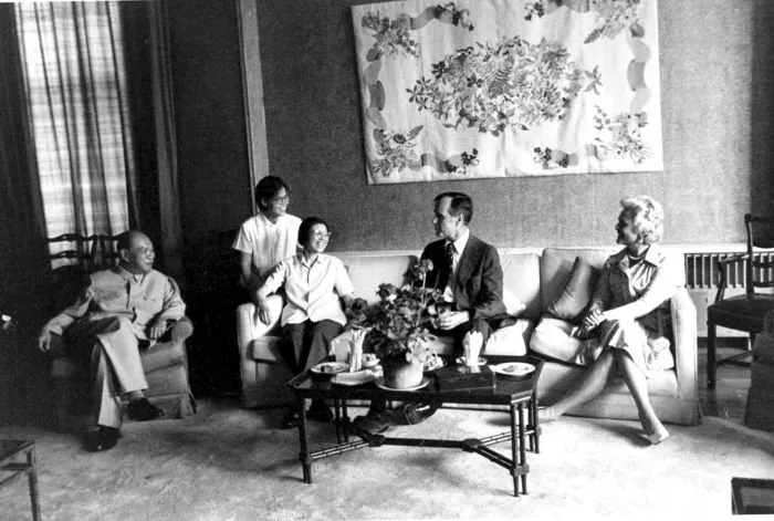 George and Barbara Bush in China