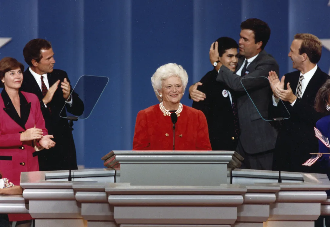 First Lady Barbara Bush at the Republican National Convention in Houston, Texas