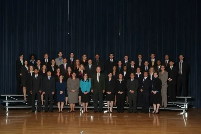 George Bush Meets with Bush School Students